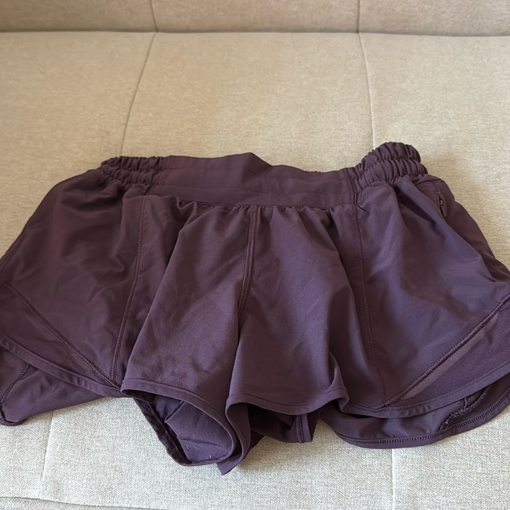 purple lululemon shorts